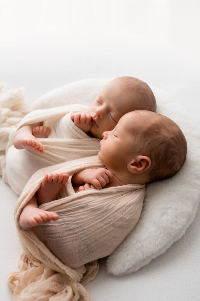 Portraits de jumelles en studio