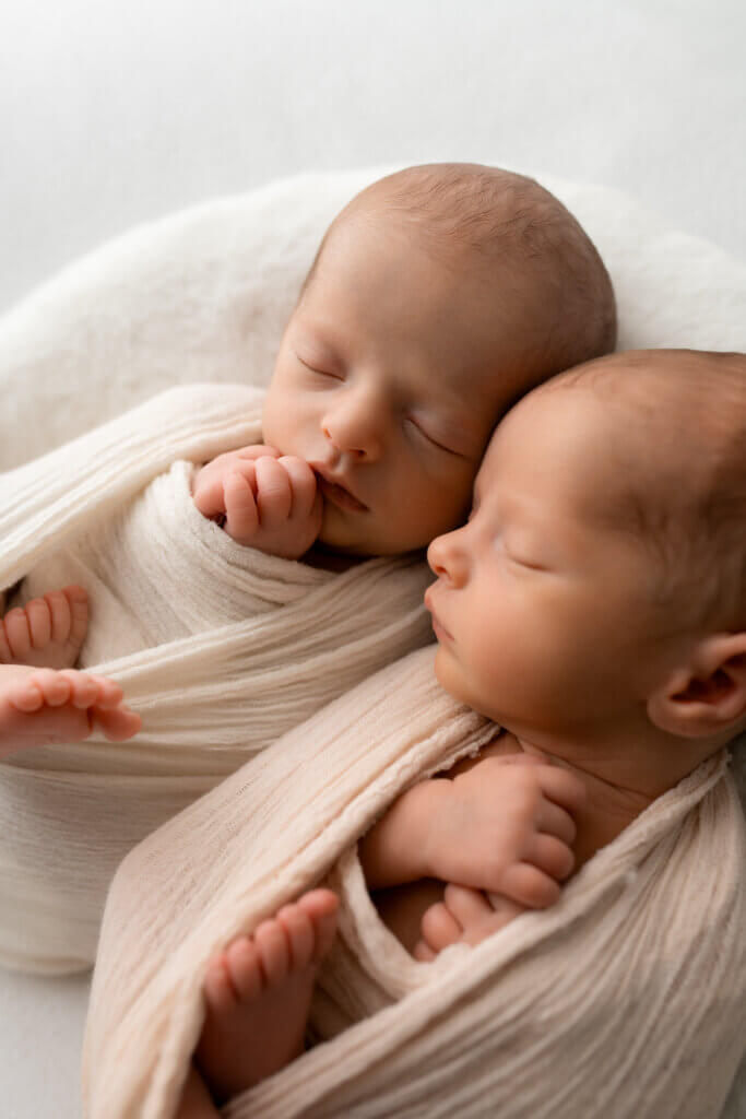 Portraits de jumelles en studio