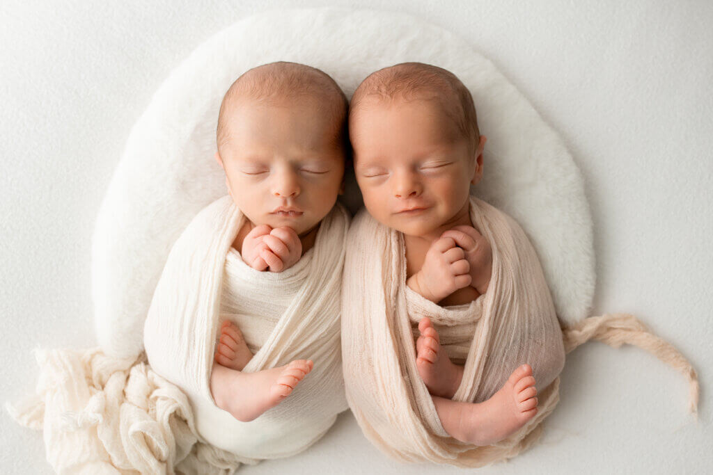 Portraits de jumelles en studio