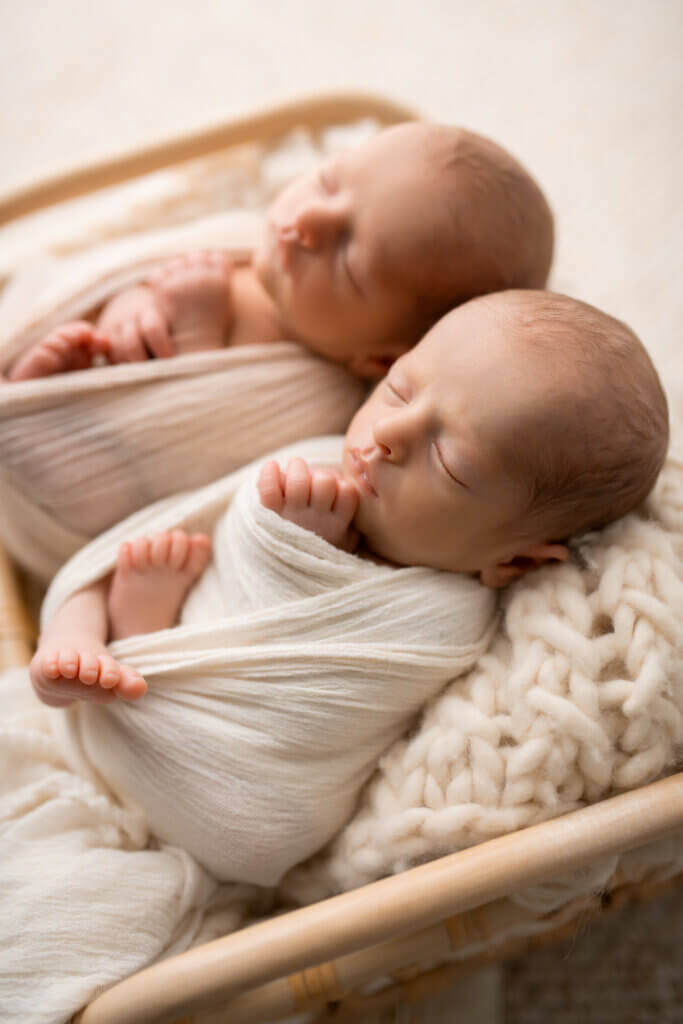 Portraits de jumelles en studio