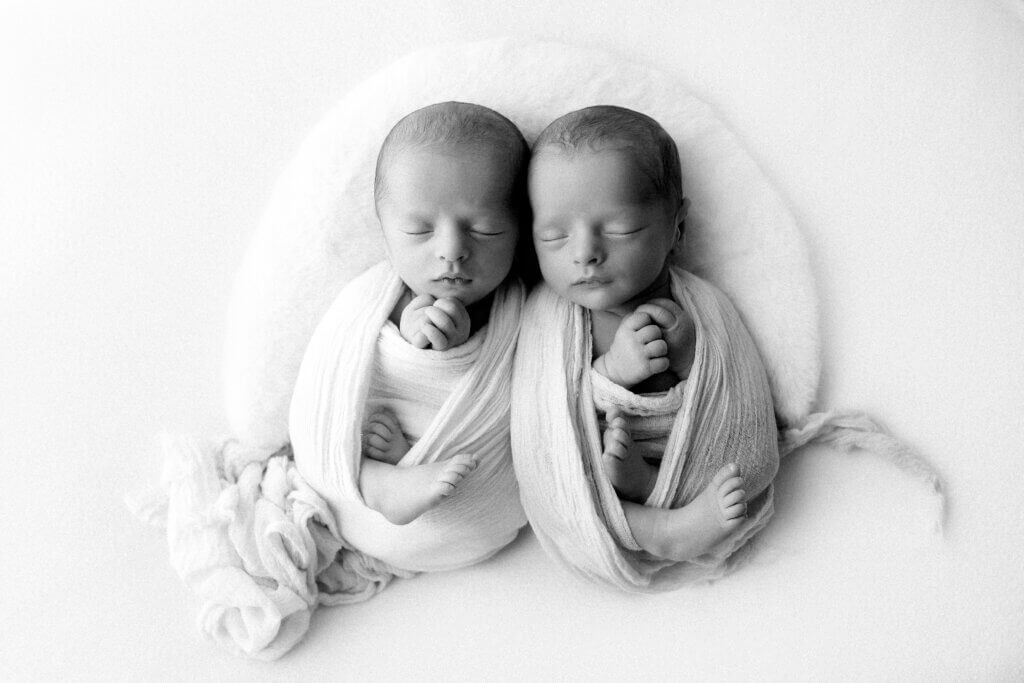 Portraits de jumelles en studio