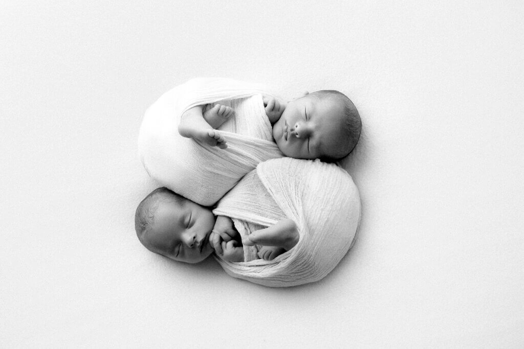 Portraits de jumelles en studio